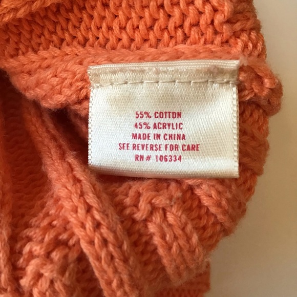 Aeropostale Sweater Womens Sz M Orange Cable Knit V-Neck Long Sleeve Y2K - Picture 12 of 16